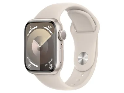 Apple® Watch Series 9 45mm Starlight Aluminium Case with Starlight Sport Band (GPS) - S/M