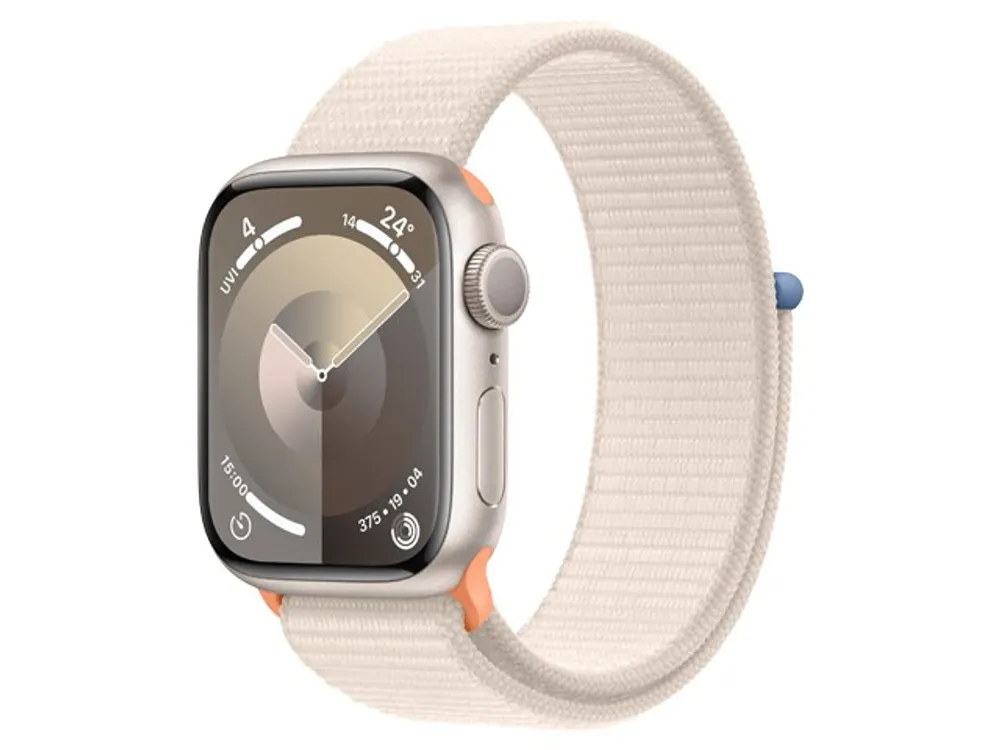 Apple® Watch Series 9 45mm Starlight Aluminium Case with Starlight Sport Loop (GPS)
