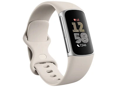 Fitbit Charge 6 Bracelet d’activité évolué pour la forme et la santé Porcelaine / aluminium argent