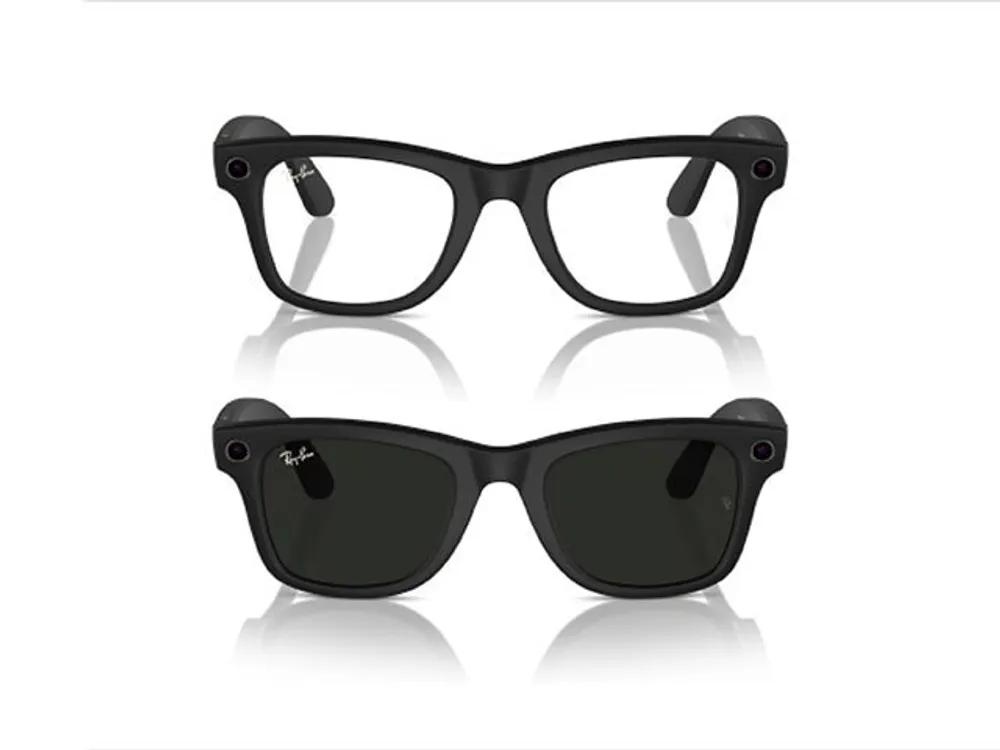 META Ray-Ban, Meta Wayfarer (Standard) Smart Glasses - Matte Black, Clear  to G15 Green TransitionsÂ®Â