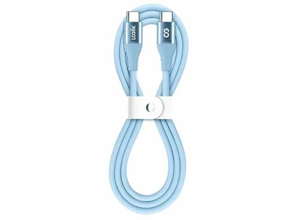 LOGiiX Vibrance Silicone Cable USB-C to USB-C - Blue