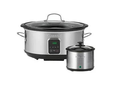 Kenmore® Programmable 7 qt (6.6L) Slow Cooker and Dipper - Black Silver