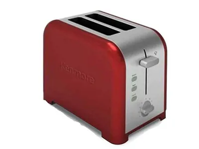 Kenmore® 2-Slice Toaster, Wide Slot, Bagel/Defrost - Red Stainless Steel