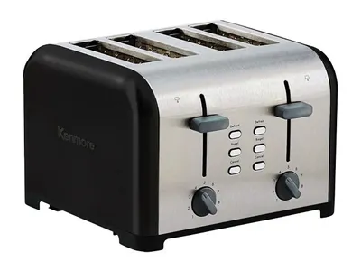 Kenmore® 4-Slice Toaster, Dual Controls, Extra Wide Slots - Stainless Steel