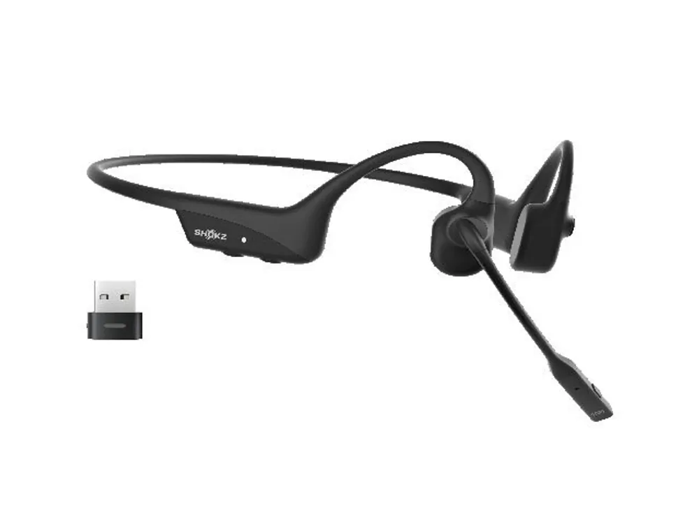 Casque d’écoute antibruit avec clé électronique USB-A pour communications unifiées de Shokz OpenComm2 - Noir cosmique