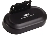 RCA Digital Signal Preamplifier for Outdoor UHF/VHF TV Antennas with Switchable FM Trap - Black