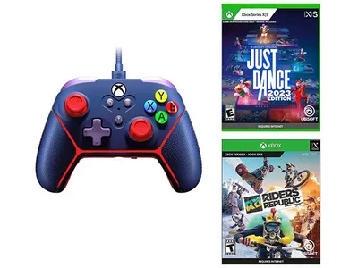 Surge Livewire Microwatt Wired Controller & 2 Game Bundle for Xbox Series X & S