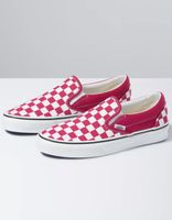 VANS Checkerboard Classic Slip-On Cerise & True White Shoes