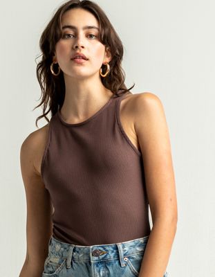 FULL TILT Muscle Tank Brown Bodysuit