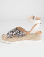 DOLCE VITA Snake Print Crisscross Flatform Sandals