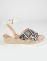 DOLCE VITA Snake Print Crisscross Flatform Sandals