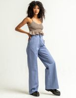 DICKIES Roll Hem Crop Wide Leg Pants Pants - KHAKI, Tillys