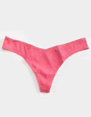 FULL TILT V Rib Hot Pink Thong