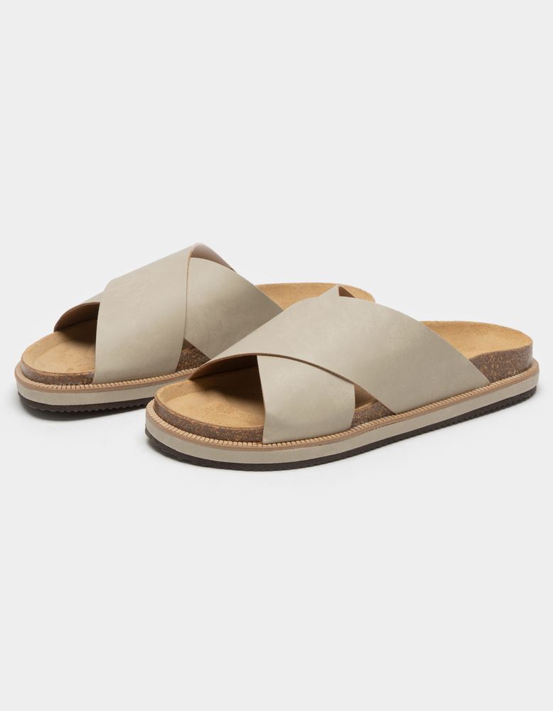 FREE PEOPLE Sidelines Gray Footbed Sandals