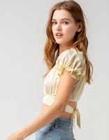 SKY AND SPARROW Gingham Tie Back Top