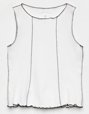 FULL TILT Seam Detail Girls White Tank