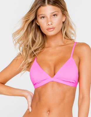 FULL TILT Fixed Triangle Neon Pink Bikini Top