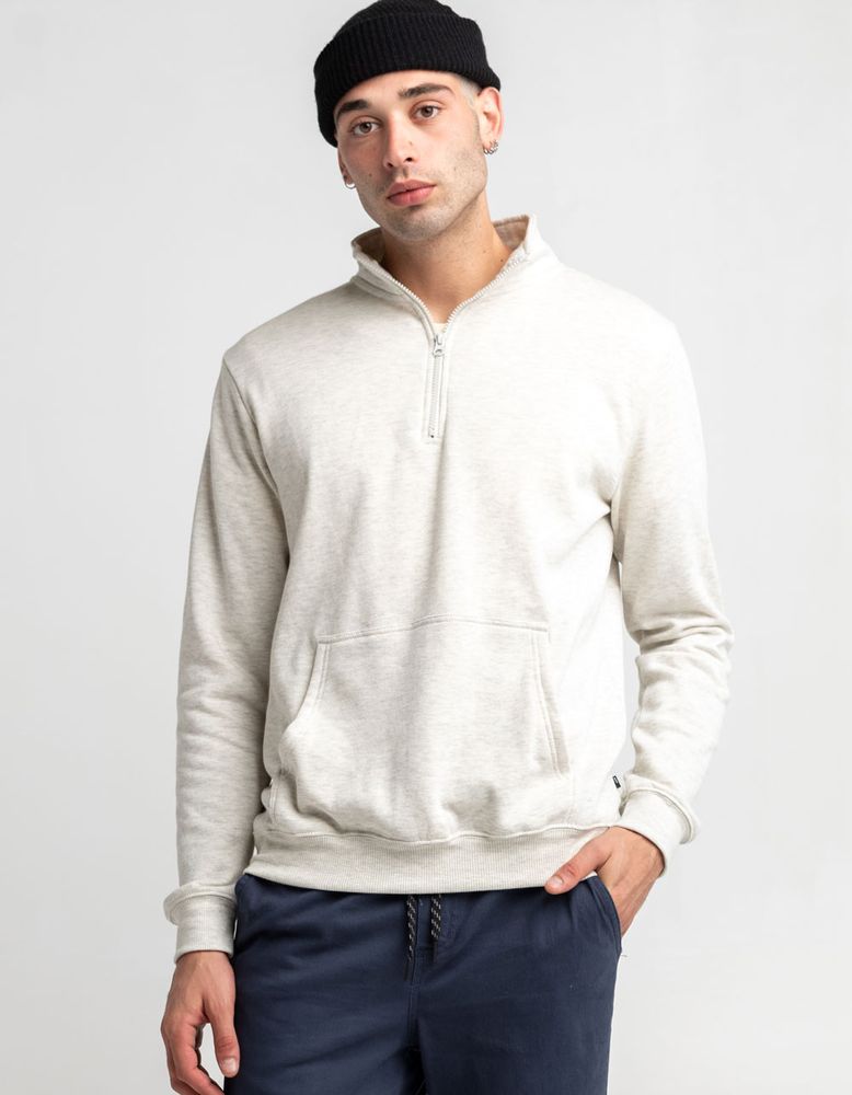 RSQ Oatmeal 1/4 Zip Mock Neck Sweatshirt