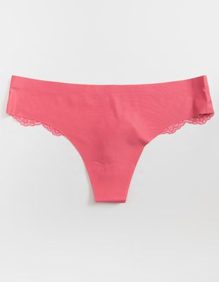 FULL TILT Lasercut Lace Back Pink Thong