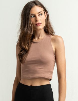 HEART & HIPS Double Layered High Neck Coffee Tank