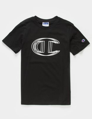 CHAMPION Vibrating C Boys Black T-Shirt