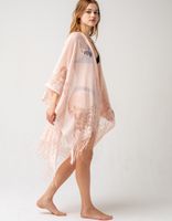 DO EVERYTHING IN LOVE Lace Pink Kimono