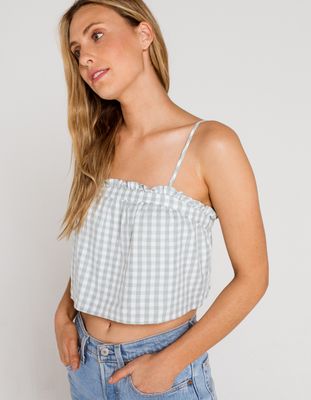 IVY & MAIN Gingham Ruffle Tank