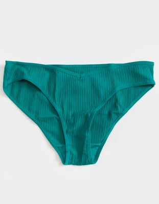 FULL TILT Ribbed Dark Green Panties