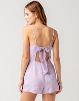 SKY AND SPARROW Gingham Open Back Romper