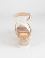 DOLCE VITA Snake Print Crisscross Flatform Sandals