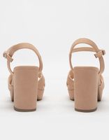 SODA Ankle Strap Nude Platform Sandals