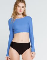 FULL TILT Open Back Sky Blue Crop Rash Guard