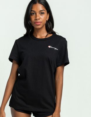 CHAMPION Script Logo Black Oversized Tee