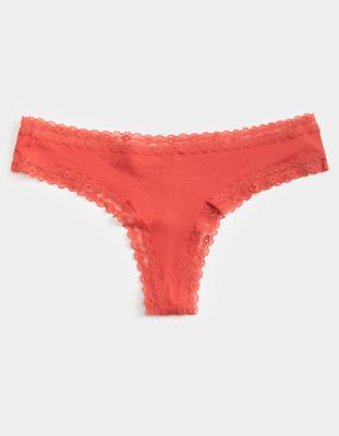 FULL TILT Lace Trim Red Thong