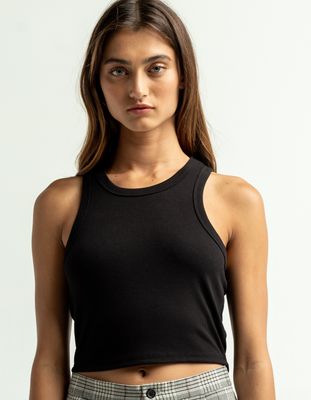 HEART & HIPS Rib Black Racer Back Tank