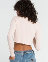 SKY AND SPARROW Blush Thermal Knit Crop Top