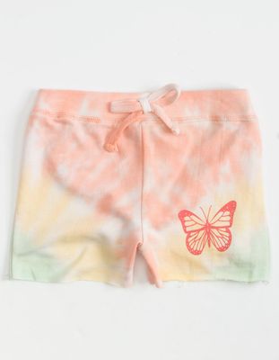 FULL CIRCLE TRENDS Tie Dye Graphic Girls Peach Sweat Shorts