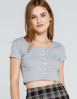 FULL TILT Button Front Crop Top