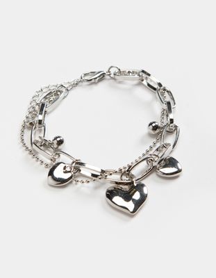 FULL TILT Heart & Chain Charm Bracelet