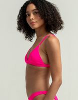 FULL TILT Fixed Triangle Neon Hot Pink Texture Bikini Top