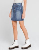 WEST OF MELROSE Cutting Edge Yoked Front Denim Skirt