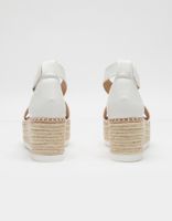 SODA Espadrille Ankle Strap White Flatform Sandals