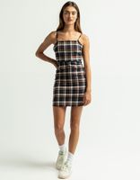 FULL TILT Plaid Open Back Slip Dress