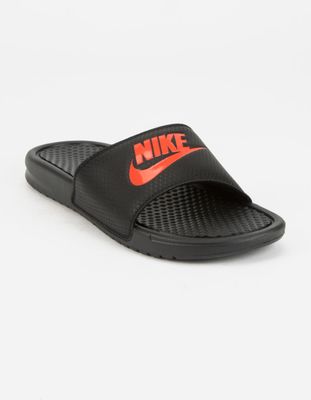 NIKE Benassi JDI Black & Red Slide Sandals