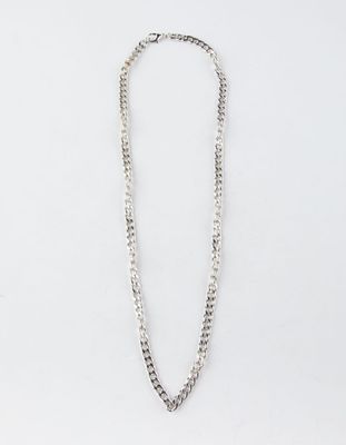 BLUE CROWN Curb Style Silver Necklace