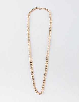 BLUE CROWN Curb Style Gold Necklace