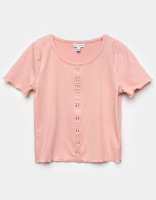 LOVE FIRE Snap Front Girls Rose Tee
