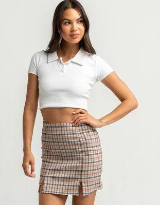 FULL TILT Plaid Dual Slit Skirt