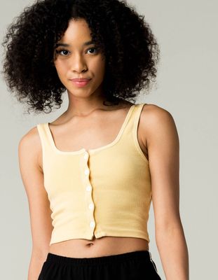 FULL TILT Button Front Yellow Tank