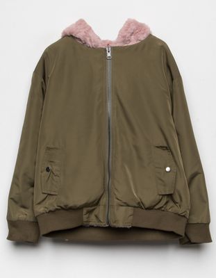 FOR ALL SEASONS Girls Reversible Bomber Jacket